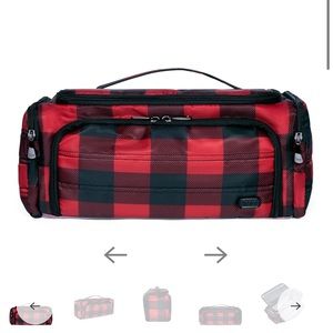 LUG Trolley Cosmetic Case XL in red Buffalo Plaid. NWT